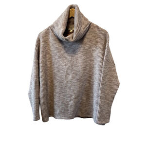 DYLAN Purple Ribbed Stretch Loose Fit Short Turtleneck Pullover Sweater S